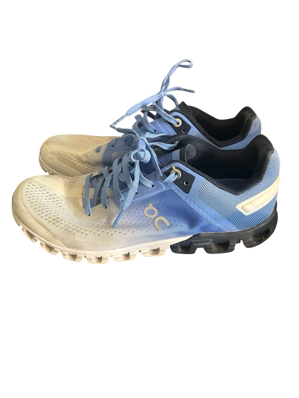 On Clouds Women's Running Shoes in Light Blue and White